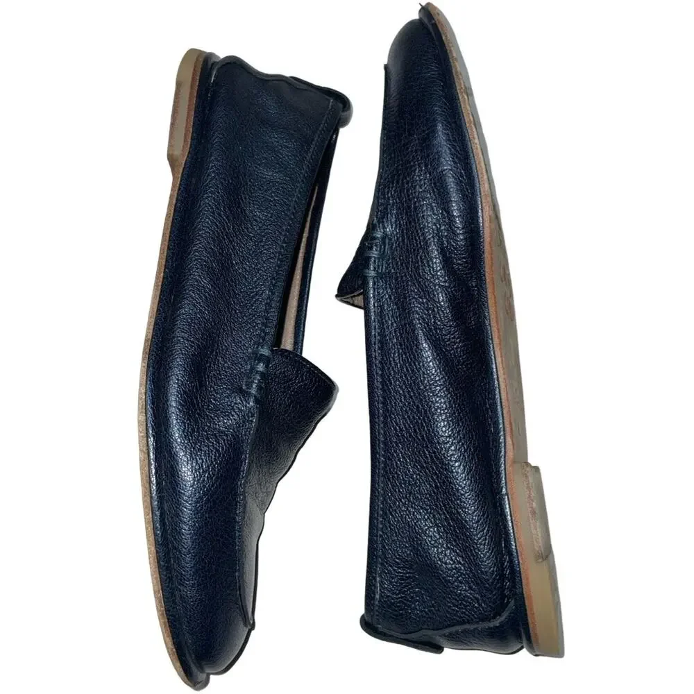 AGL Metallic Navy Blue Leather Loafers   Size: EU 38  US 8